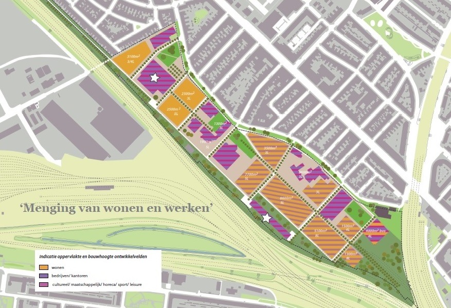 Utrecht 2e Daalsedijk Plan NS Stations gemeng wonen-werken-vrijetijd
